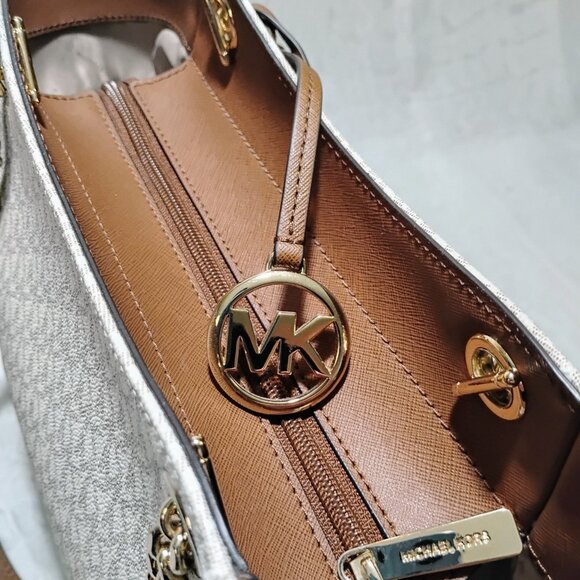 Michael Kors Jet Set Large Signature Logo Shoulder Bag - Picture 5 of 14